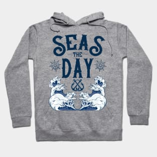 Seas the Day Nautical Anchor Cruise Design Hoodie